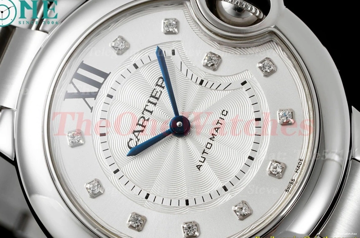 Ballon SS Bleu Ladies 33mm A076 Cartier 3KF De Dia SS Wht 1218